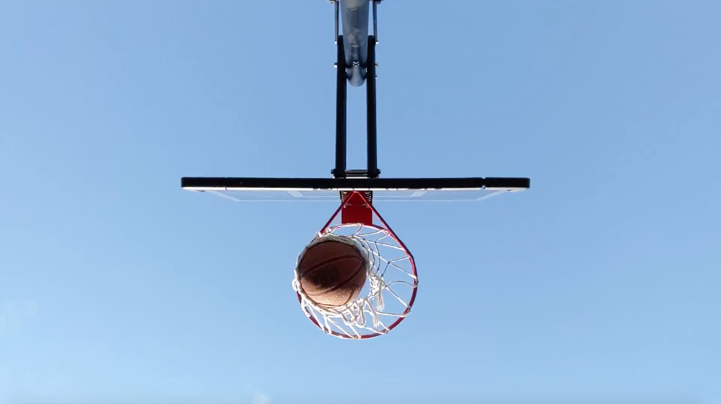 Below the hoop